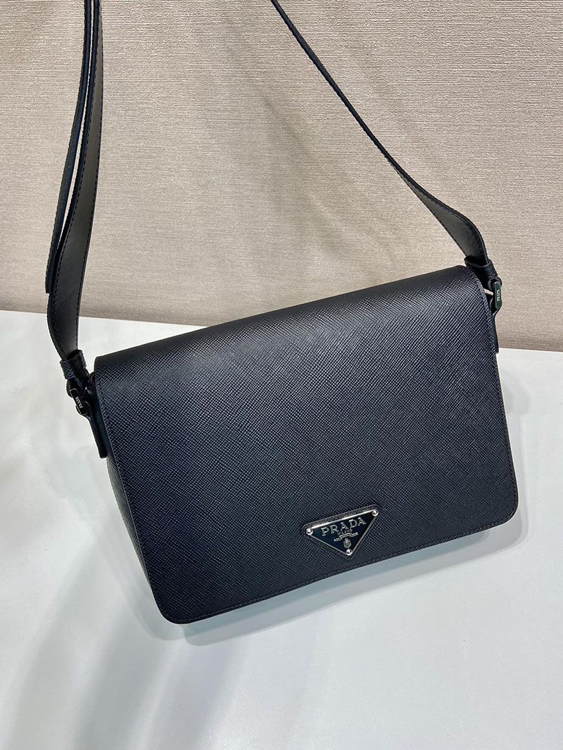 プラダ アウトレット PRADA サフィアーノレザー ショルダーバッグ 2VD059_9Z2_F0002_V_OOO ブラック H品 プラダ メッセンジャーバッグ メンズ - 画像 (8)