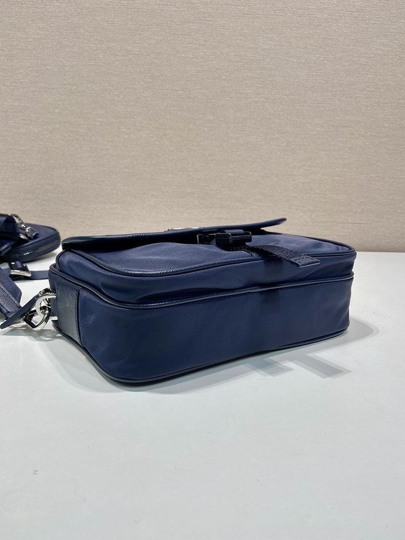 プラダ アウトレット PRADA Re-Nylon xサフィアーノレザー ショルダーバッグ 2VH133_2DMH_F0216_V_XMP ネイビー H品 プラダ ショルダーバッグ ナイロン メンズ 仕事用 - 画像 (7)