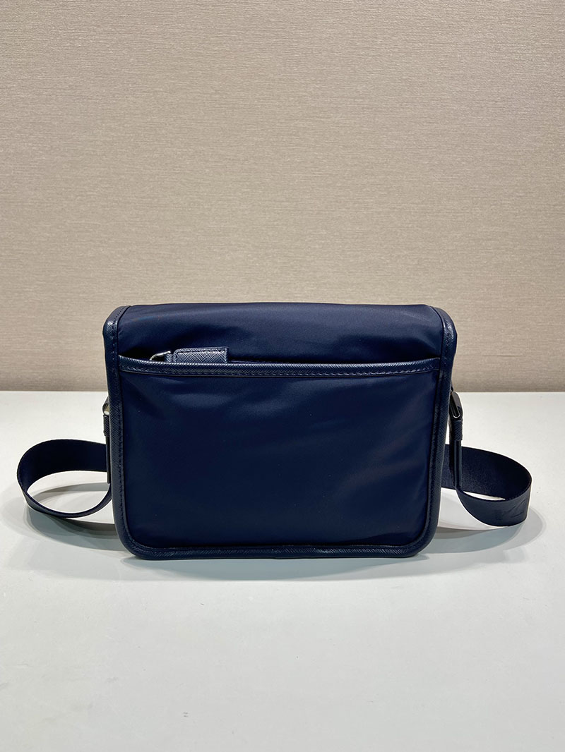 プラダ アウトレット PRADA Re-Nylon xサフィアーノレザー ショルダーバッグ 2VD034_2DMH_F0216_V_XOP ネイビー H品 プラダ バッグ メンズ ナイロン 通勤 - 画像 (7)