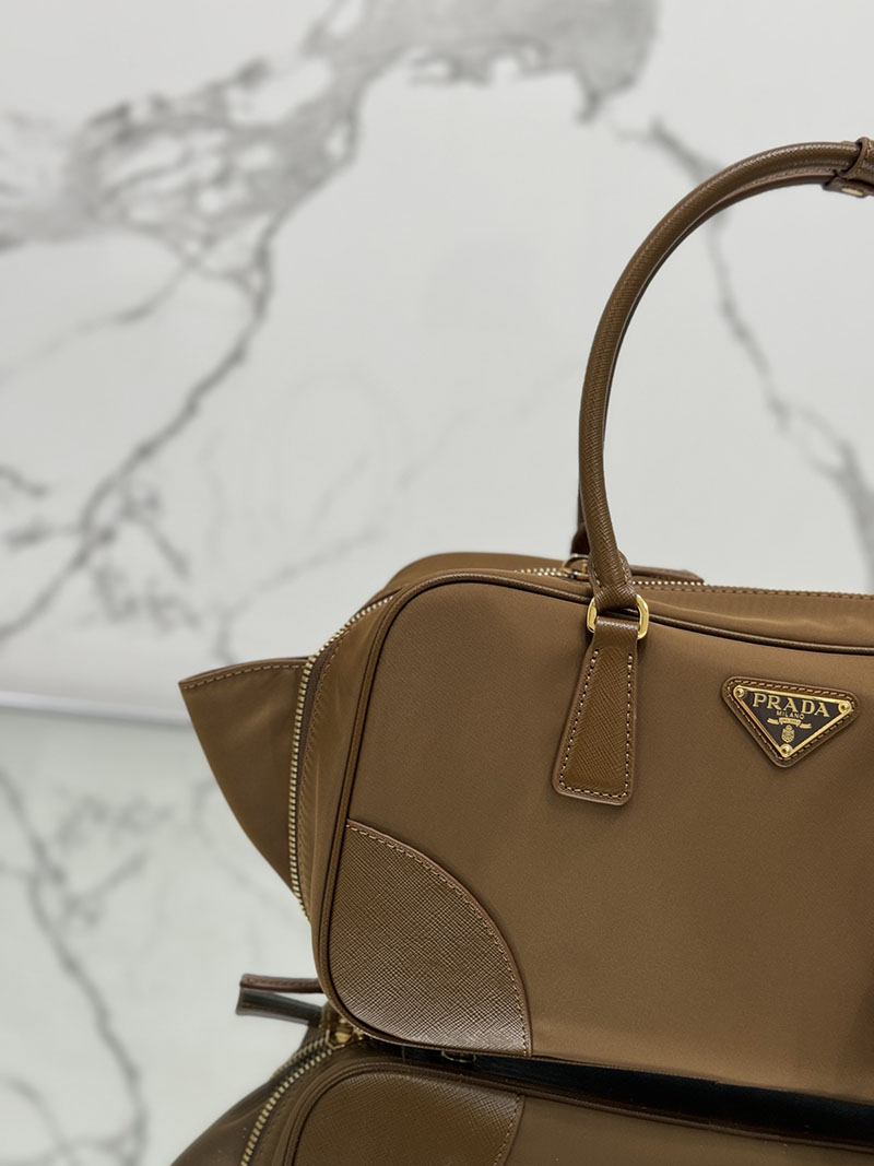 プラダ アウトレット PRADA Re-Edition 1978 Re-Nylon ミディアムダブルハンドルバッグ 1BB115_R064_F0594_V_TOO ブラウン H品 プラダ アウトレット バッグ 新作 - 画像 (8)
