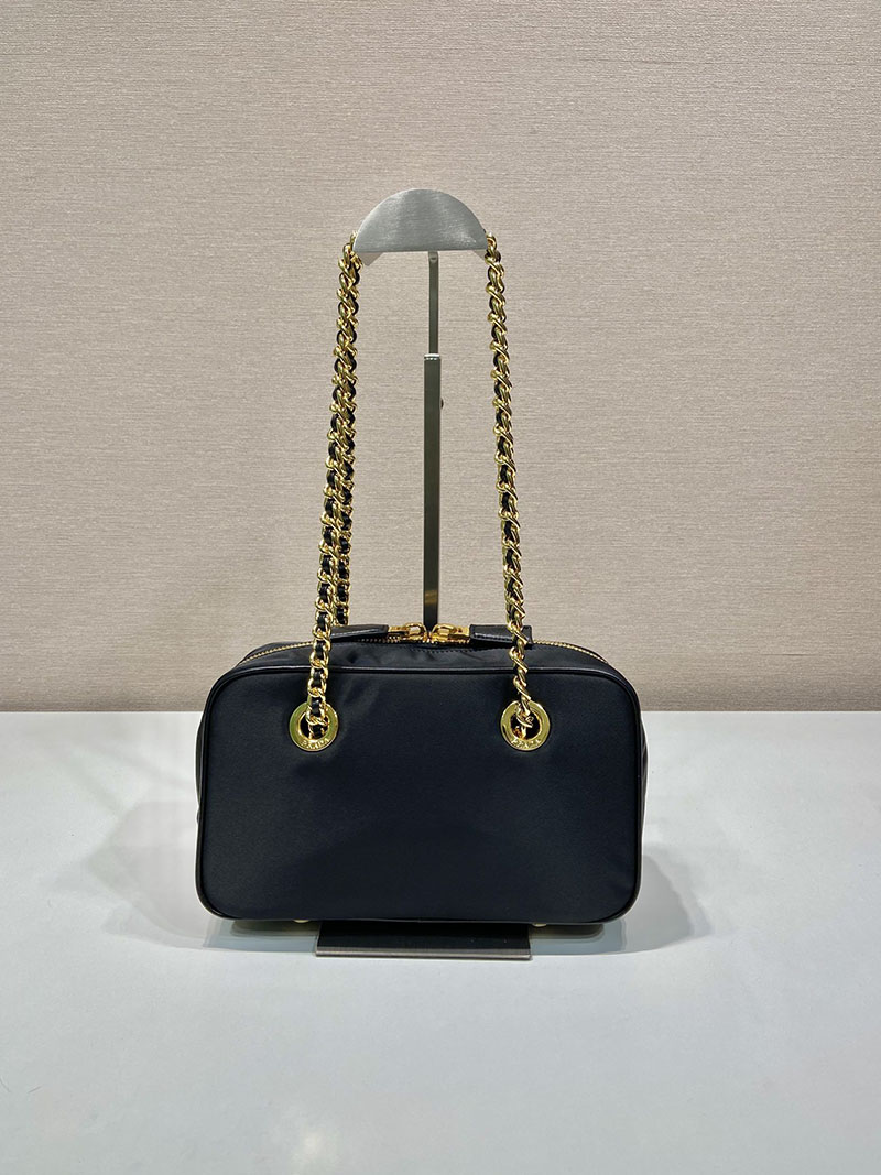 プラダ アウトレット PRADA テスート+サフィアーノ ナイロン ハンドバッグ 1BB121_RUKW_F0002 ブラック H品 プラダ ナイロン バッグ 値段 - 画像 (7)
