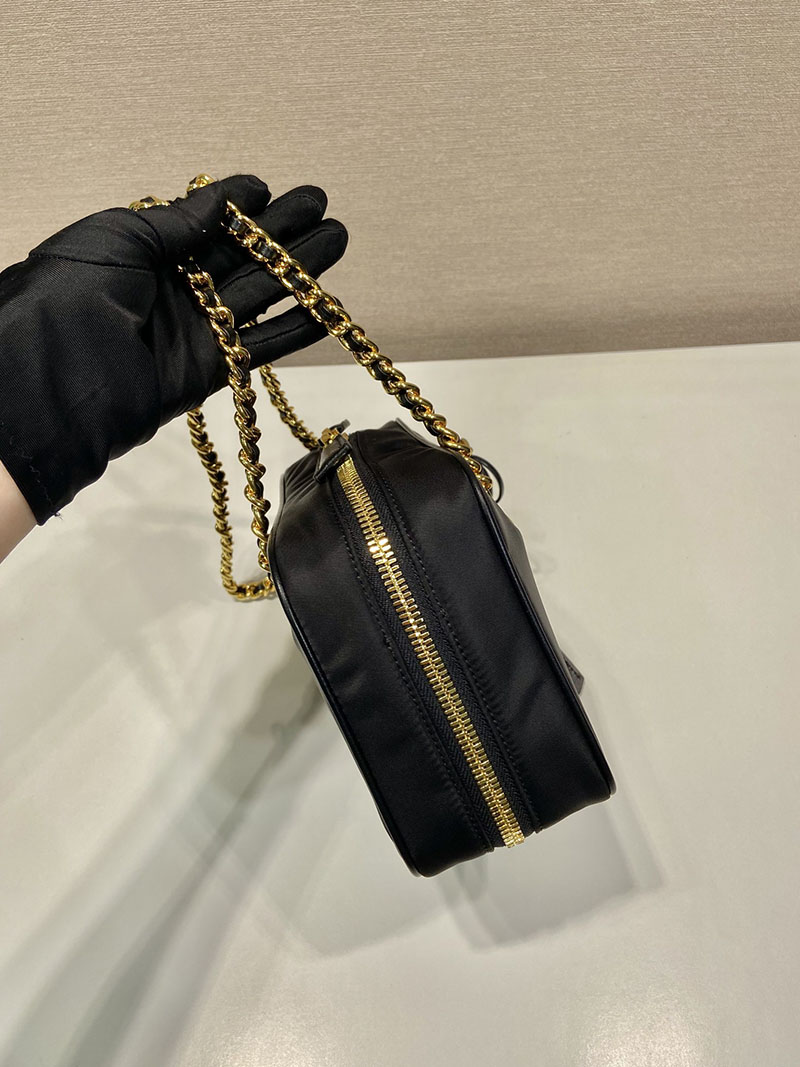 プラダ アウトレット PRADA テスート+サフィアーノ ナイロン ハンドバッグ 1BB121_RUKW_F0002 ブラック H品 プラダ ナイロン バッグ 値段 - 画像 (6)