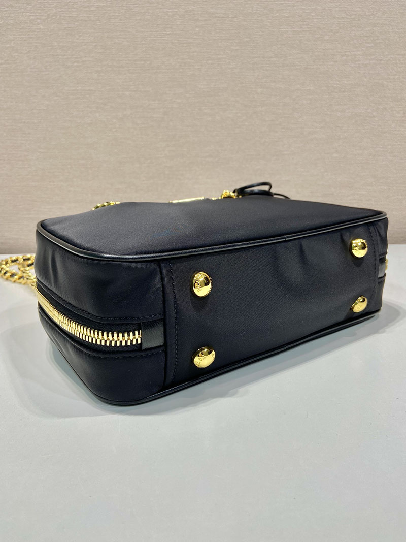 プラダ アウトレット PRADA テスート+サフィアーノ ナイロン ハンドバッグ 1BB121_RUKW_F0002 ブラック H品 プラダ ナイロン バッグ 値段 - 画像 (5)