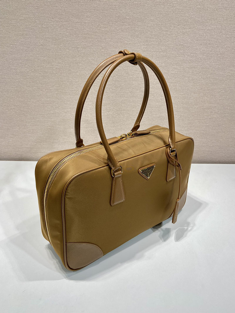 プラダ アウトレット PRADA Re-Edition 1978 ラージ Re-Nylon ダブルハンドルバッグ 1BB114_R064_F03OE_V_OOO キャメル ナイロン バッグ 人気 - 画像 (8)