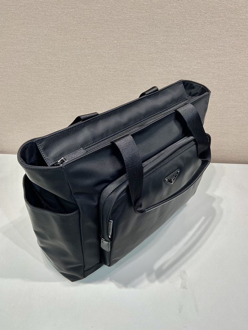 プラダ アウトレット PRADA サフィアーノレザーx Re-Nylon トートバッグ 2VG097_2DMG_F0002_V_OOO ブラック H品 プラダ ナイロン トートバッグ メンズ - 画像 (8)