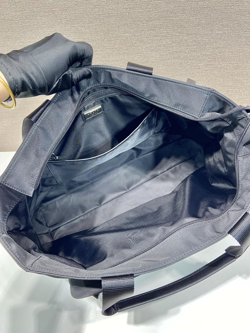 プラダ アウトレット PRADA サフィアーノレザーx Re-Nylon トートバッグ 2VG097_2DMG_F0002_V_OOO ブラック H品 プラダ ナイロン トートバッグ メンズ - 画像 (3)