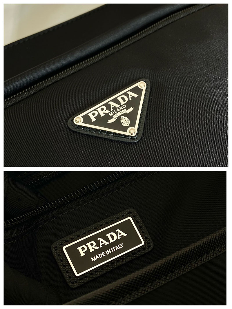 プラダ アウトレット PRADA サフィアーノレザーx Re-Nylon トートバッグ 2VG097_2DMG_F0002_V_OOO ブラック H品 プラダ ナイロン トートバッグ メンズ - 画像 (2)
