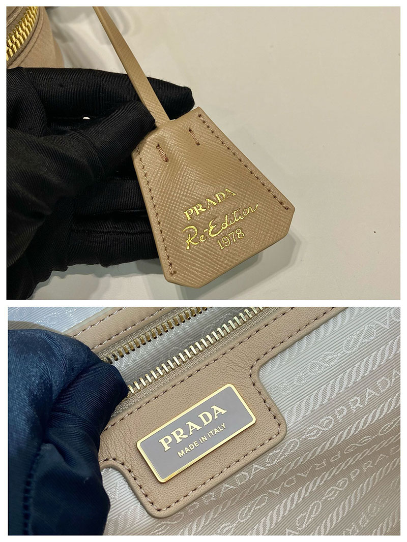 プラダ アウトレット PRADA Re-Edition 1978 ミディアム Re-Nylon ダブルハンドルバッグ 1BB115_R064_F0040_V_OOO ベージュ H品 プラダ ナイロン バッグ 人気 - 画像 (2)