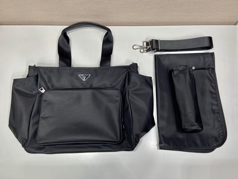プラダ アウトレット PRADA Re-Nylon ベビーバッグ 1BG102_RV44_F0002_V_OOO ブラック H品 プラダ マザーズバッグ ナイロン - 画像 (8)