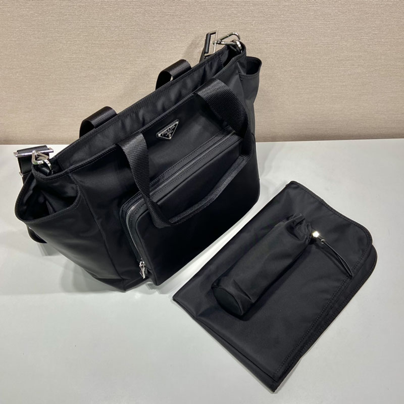 プラダ アウトレット PRADA Re-Nylon ベビーバッグ 1BG102_RV44_F0002_V_OOO ブラック H品 プラダ マザーズバッグ ナイロン - 画像 (7)