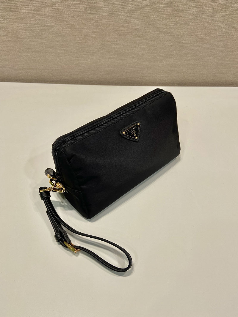 プラダ アウトレット PRADA ミディアム ブラック リナイロン ポーチ 1NS693_R067_F0002 ブラック H品 プラダ ナイロン ポーチ 黒 - 画像 (8)