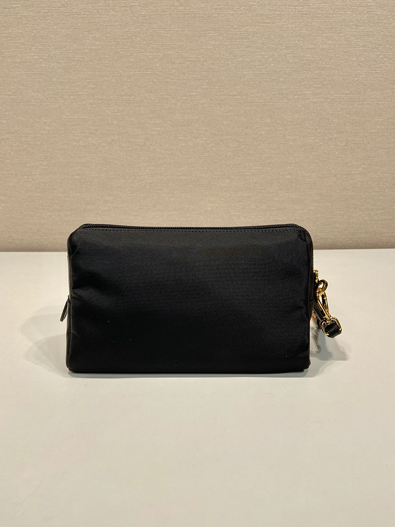 プラダ アウトレット PRADA ミディアム ブラック リナイロン ポーチ 1NS693_R067_F0002 ブラック H品 プラダ ナイロン ポーチ 黒 - 画像 (7)