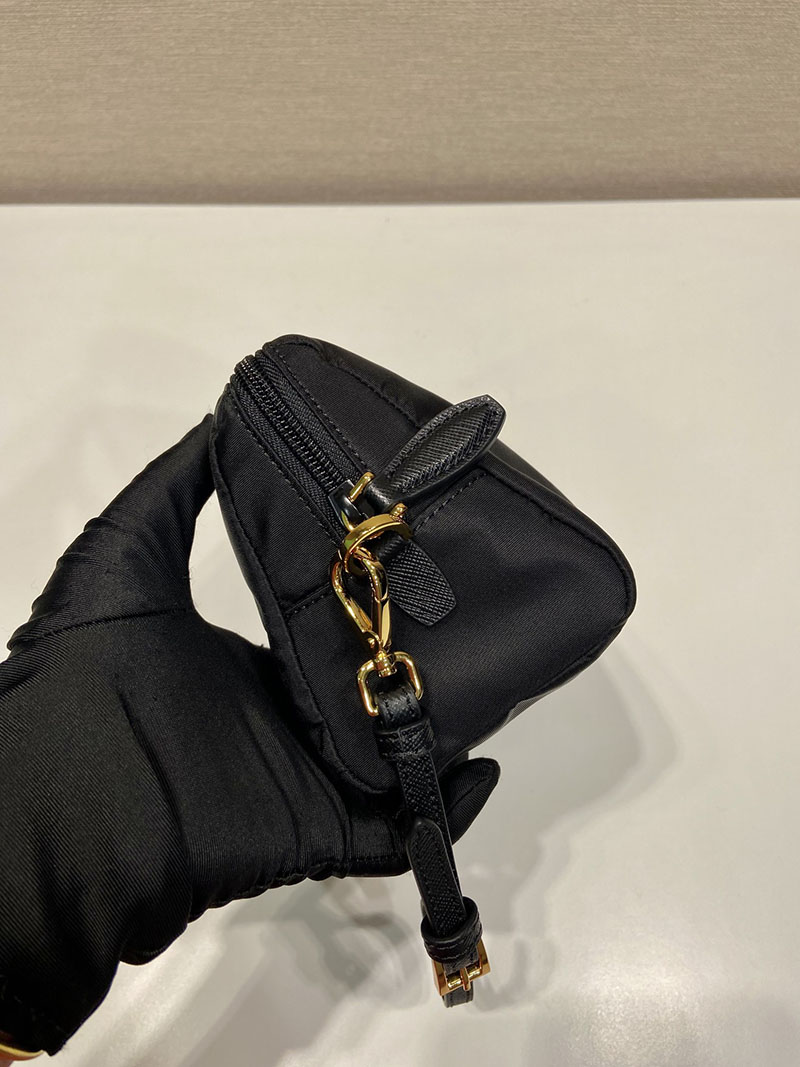 プラダ アウトレット PRADA ミディアム ブラック リナイロン ポーチ 1NS693_R067_F0002 ブラック H品 プラダ ナイロン ポーチ 黒 - 画像 (5)