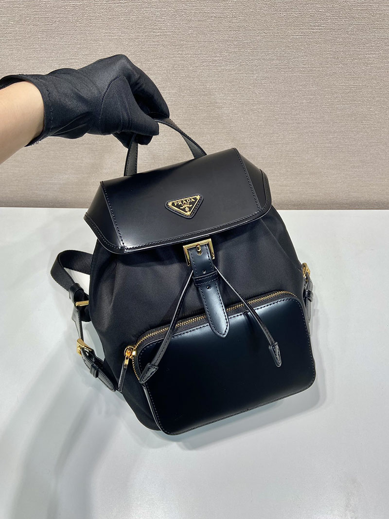 プラダ アウトレット PRADA Re-Nylon ブラッシュド レザー バックパック 1BZ074_R789_F0002 ブラック H品 プラダ リュック レディース 新作 - 画像 (9)