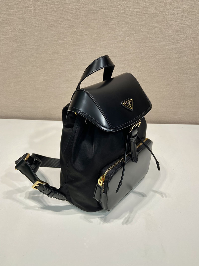プラダ アウトレット PRADA Re-Nylon ブラッシュド レザー バックパック 1BZ074_R789_F0002 ブラック H品 プラダ リュック レディース 新作 - 画像 (8)