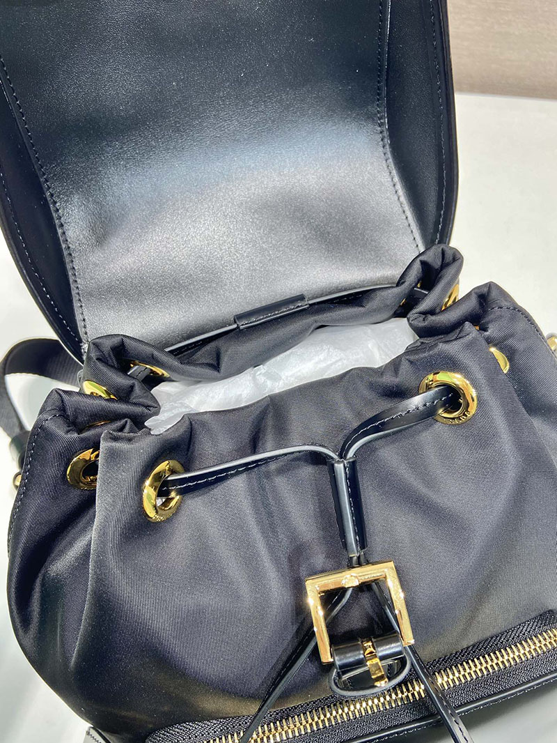 プラダ アウトレット PRADA Re-Nylon ブラッシュド レザー バックパック 1BZ074_R789_F0002 ブラック H品 プラダ リュック レディース 新作 - 画像 (4)