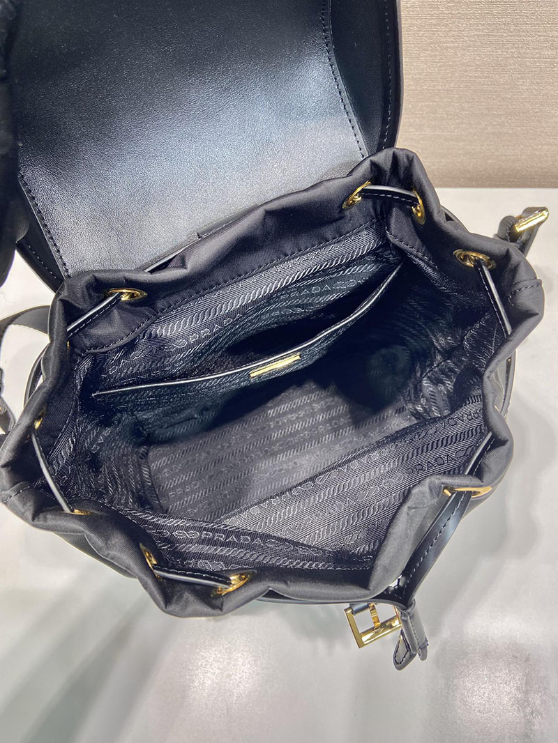 プラダ アウトレット PRADA Re-Nylon ブラッシュド レザー バックパック 1BZ074_R789_F0002 ブラック H品 プラダ リュック レディース 新作 - 画像 (3)