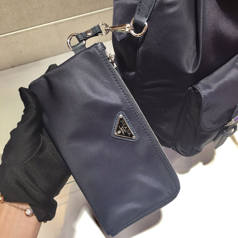 プラダ アウトレット PRADA ポーチ付 ミディアム Re-Nylon バックパック 1BZ811_RV44_F0002_V_OTO ブラック H品 プラダ リュック レディース 新作 - 画像 (6)