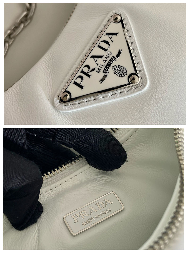 プラダ アウトレット PRADA Re-Edition 2005 ショルダーバッグ レザー 1BH204_2DYI_F0009_V_V9Z ホワイト H品 プラダ ショルダーバッグ 白 - 画像 (2)