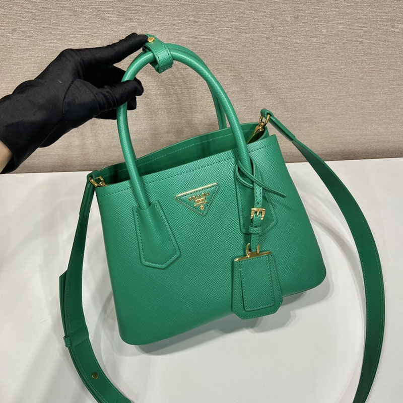 プラダ アウトレット PRADA ダブル スモール サフィアーノレザー バッグ 1BG443_2A4A_F0458_V_XOO グリーン H品 プラダ トートバッグ レディース - 画像 (8)
