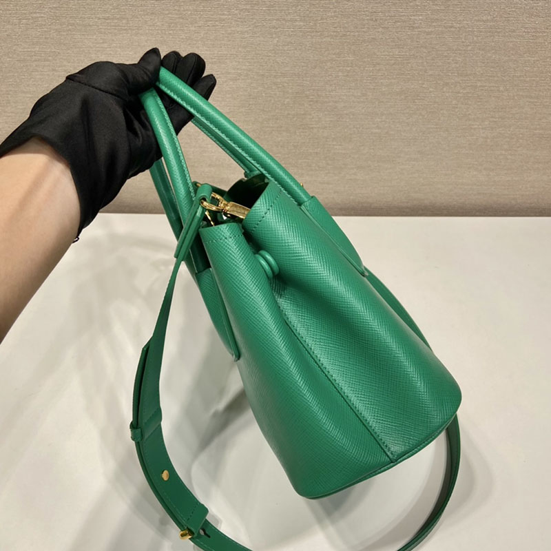 プラダ アウトレット PRADA ダブル スモール サフィアーノレザー バッグ 1BG443_2A4A_F0458_V_XOO グリーン H品 プラダ トートバッグ レディース - 画像 (6)