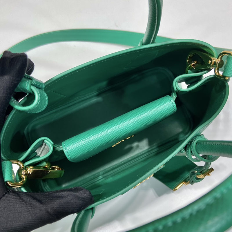 プラダ アウトレット PRADA ダブル スモール サフィアーノレザー バッグ 1BG443_2A4A_F0458_V_XOO グリーン H品 プラダ トートバッグ レディース - 画像 (3)