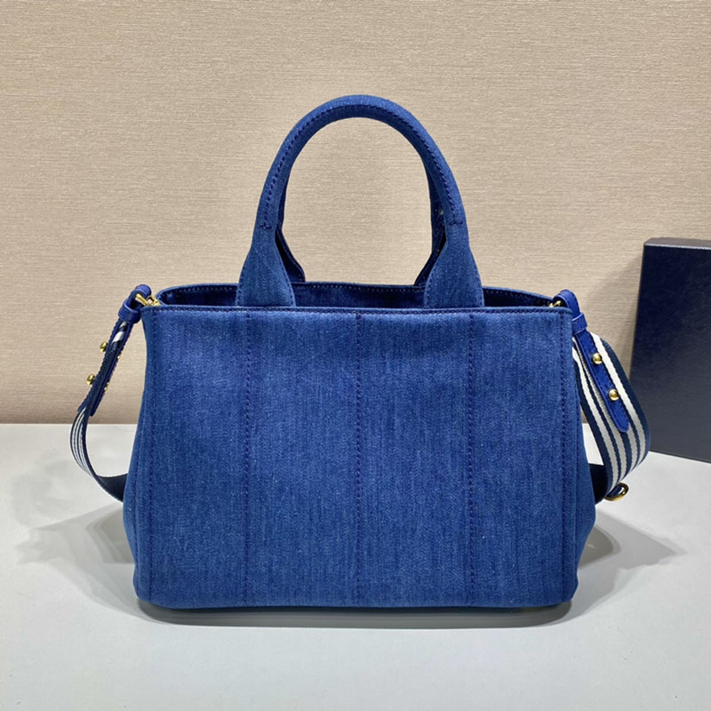 プラダ アウトレット PRADA CANAPA カナパ トートバッグ ショルダーバッグ 1BG439_ZKI_F0505 ブルー H品 プラダ トートバッグ キャンバス - 画像 (7)