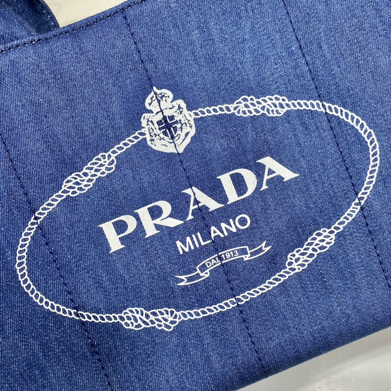プラダ アウトレット PRADA CANAPA カナパ トートバッグ ショルダーバッグ 1BG439_ZKI_F0505 ブルー H品 プラダ トートバッグ キャンバス - 画像 (5)