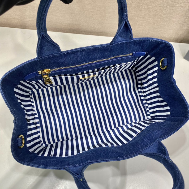プラダ アウトレット PRADA CANAPA カナパ トートバッグ ショルダーバッグ 1BG439_ZKI_F0505 ブルー H品 プラダ トートバッグ キャンバス - 画像 (3)