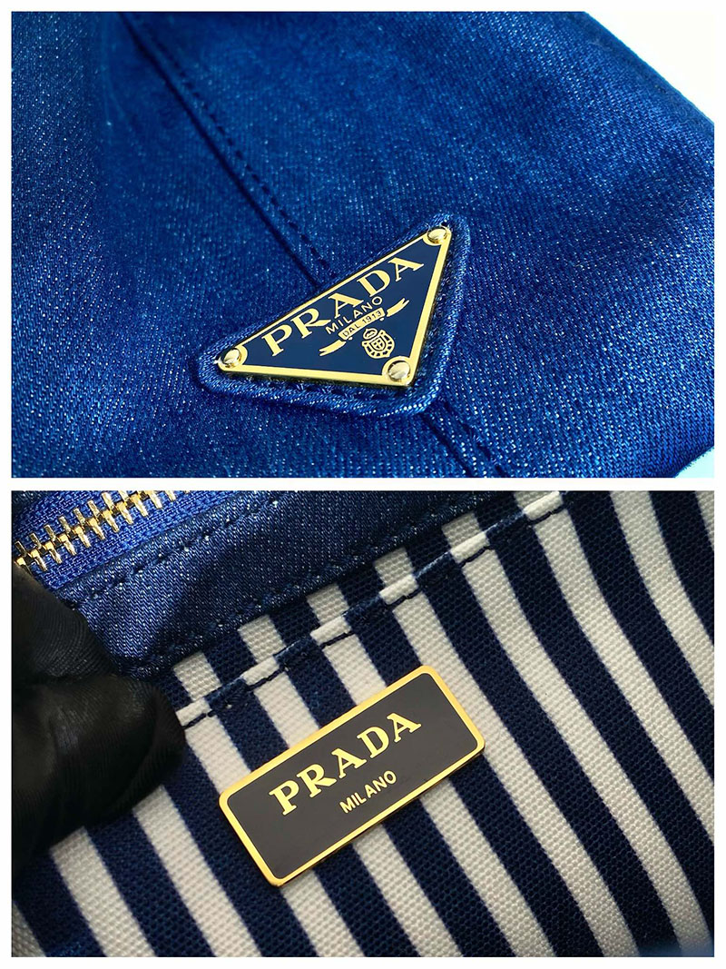 プラダ アウトレット PRADA CANAPA カナパ トートバッグ ショルダーバッグ 1BG439_ZKI_F0505 ブルー H品 プラダ トートバッグ キャンバス - 画像 (2)