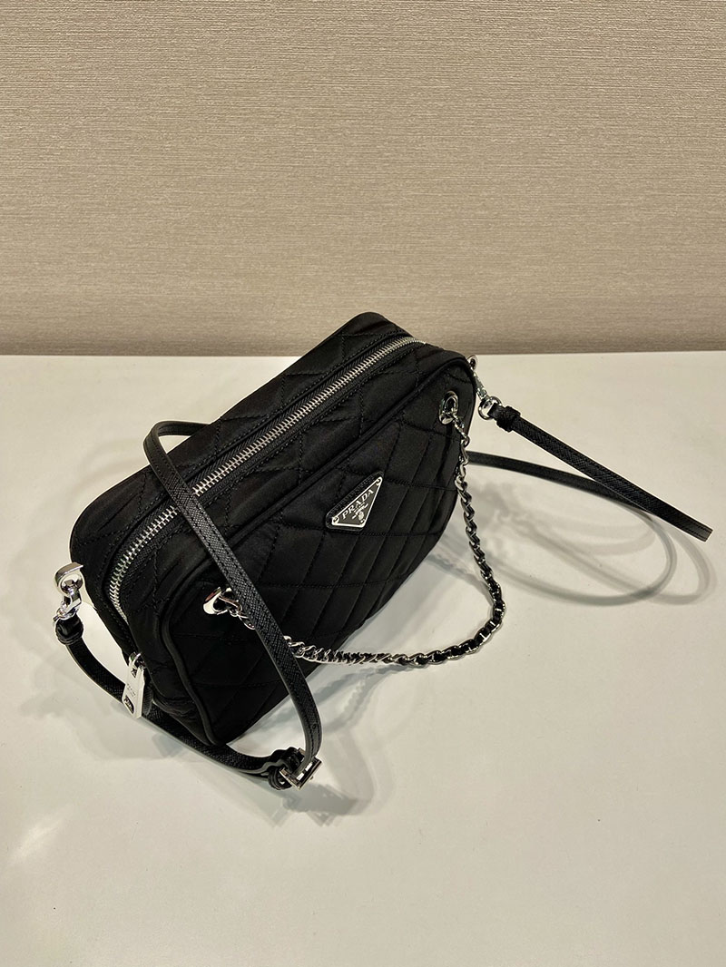 プラダ アウトレット PRADA ハンドバッグ キルティング ナイロン 1BH910_2AS3_F0002 ブラック H品 プラダ ショルダーバッグ 黒 ナイロン - 画像 (8)