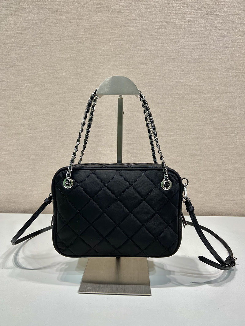 プラダ アウトレット PRADA ハンドバッグ キルティング ナイロン 1BH910_2AS3_F0002 ブラック H品 プラダ ショルダーバッグ 黒 ナイロン - 画像 (7)