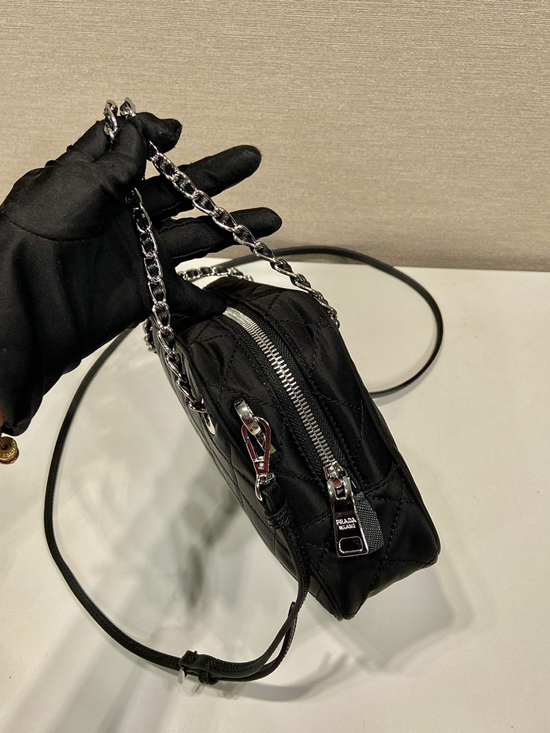 プラダ アウトレット PRADA ハンドバッグ キルティング ナイロン 1BH910_2AS3_F0002 ブラック H品 プラダ ショルダーバッグ 黒 ナイロン - 画像 (5)