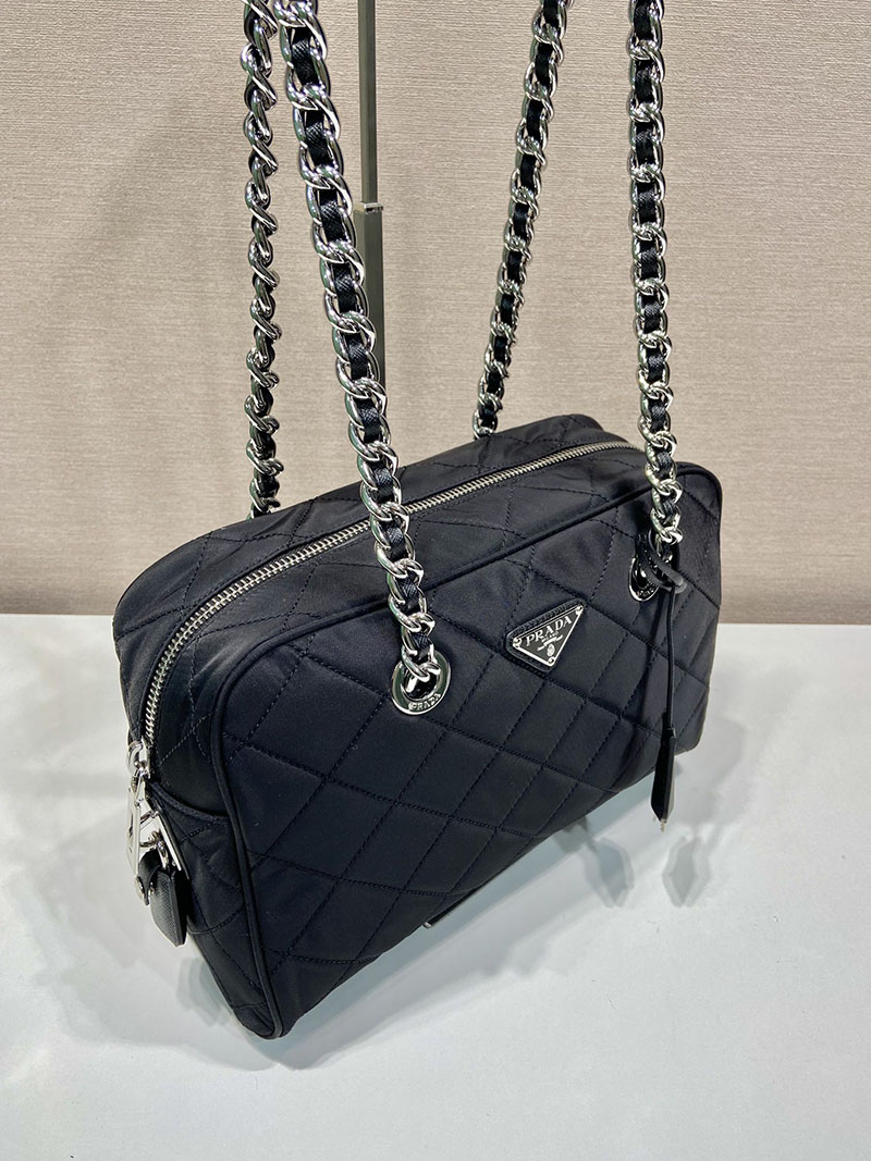 プラダ アウトレット PRADA チェーンショルダー ショルダーバッグ バッグ ナイロン 1BD641_2AS3_F000 ブラック H品 プラダ ショルダーバッグ 黒 ナイロン - 画像 (9)