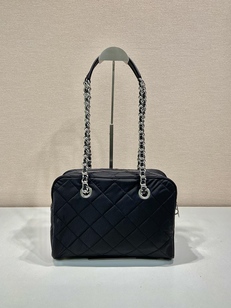 プラダ アウトレット PRADA チェーンショルダー ショルダーバッグ バッグ ナイロン 1BD641_2AS3_F000 ブラック H品 プラダ ショルダーバッグ 黒 ナイロン - 画像 (7)