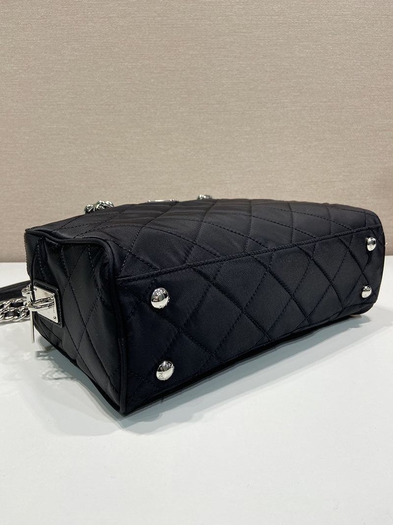 プラダ アウトレット PRADA チェーンショルダー ショルダーバッグ バッグ ナイロン 1BD641_2AS3_F000 ブラック H品 プラダ ショルダーバッグ 黒 ナイロン - 画像 (6)