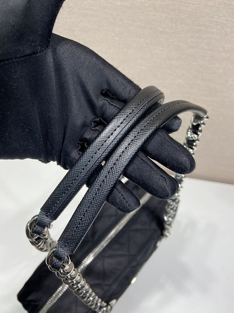 プラダ アウトレット PRADA チェーンショルダー ショルダーバッグ バッグ ナイロン 1BD641_2AS3_F000 ブラック H品 プラダ ショルダーバッグ 黒 ナイロン - 画像 (5)