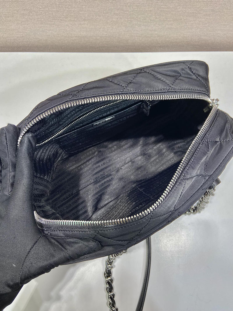 プラダ アウトレット PRADA チェーンショルダー ショルダーバッグ バッグ ナイロン 1BD641_2AS3_F000 ブラック H品 プラダ ショルダーバッグ 黒 ナイロン - 画像 (3)
