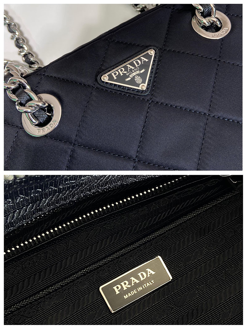 プラダ アウトレット PRADA チェーンショルダー ショルダーバッグ バッグ ナイロン 1BD641_2AS3_F000 ブラック H品 プラダ ショルダーバッグ 黒 ナイロン - 画像 (2)