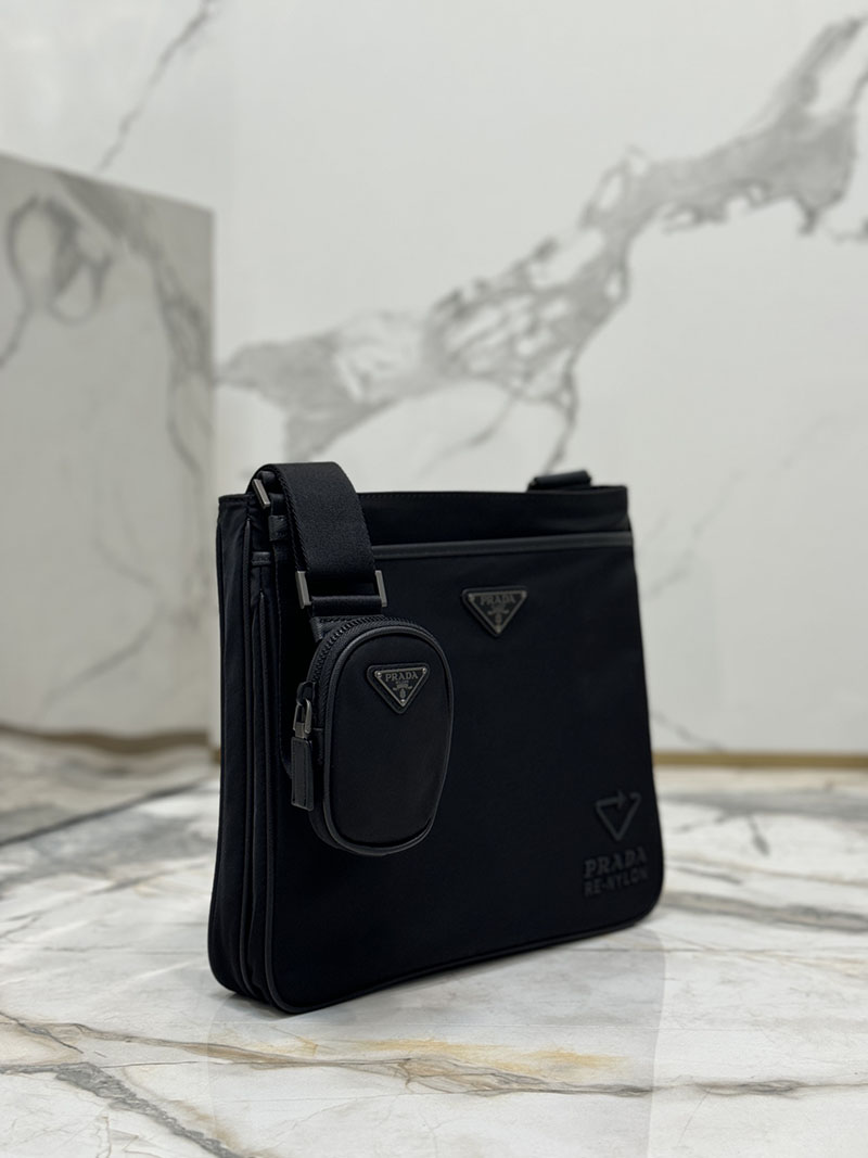 プラダ アウトレット PRADA Re-Nylon xサフィアーノレザー ショルダーバッグ 2VH118_2DMH_F0002_V_XOO ブラック H品 プラダ ショルダーバッグ メンズ - 画像 (9)