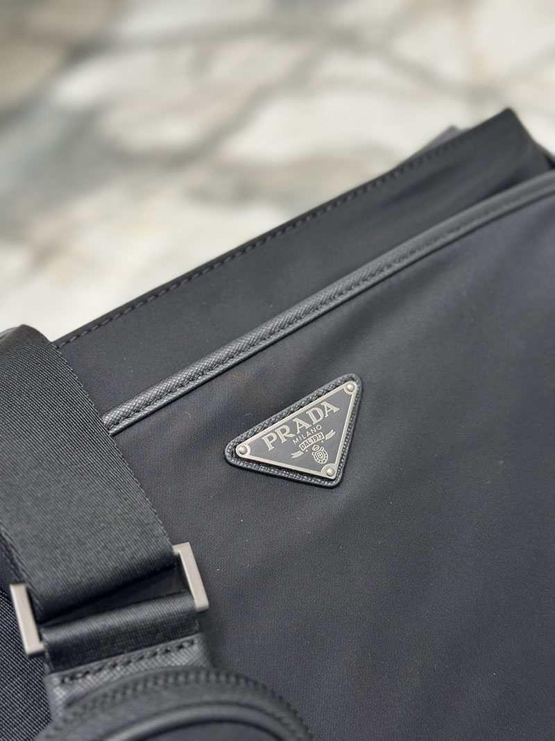 プラダ アウトレット PRADA Re-Nylon xサフィアーノレザー ショルダーバッグ 2VH118_2DMH_F0002_V_XOO ブラック H品 プラダ ショルダーバッグ メンズ - 画像 (6)