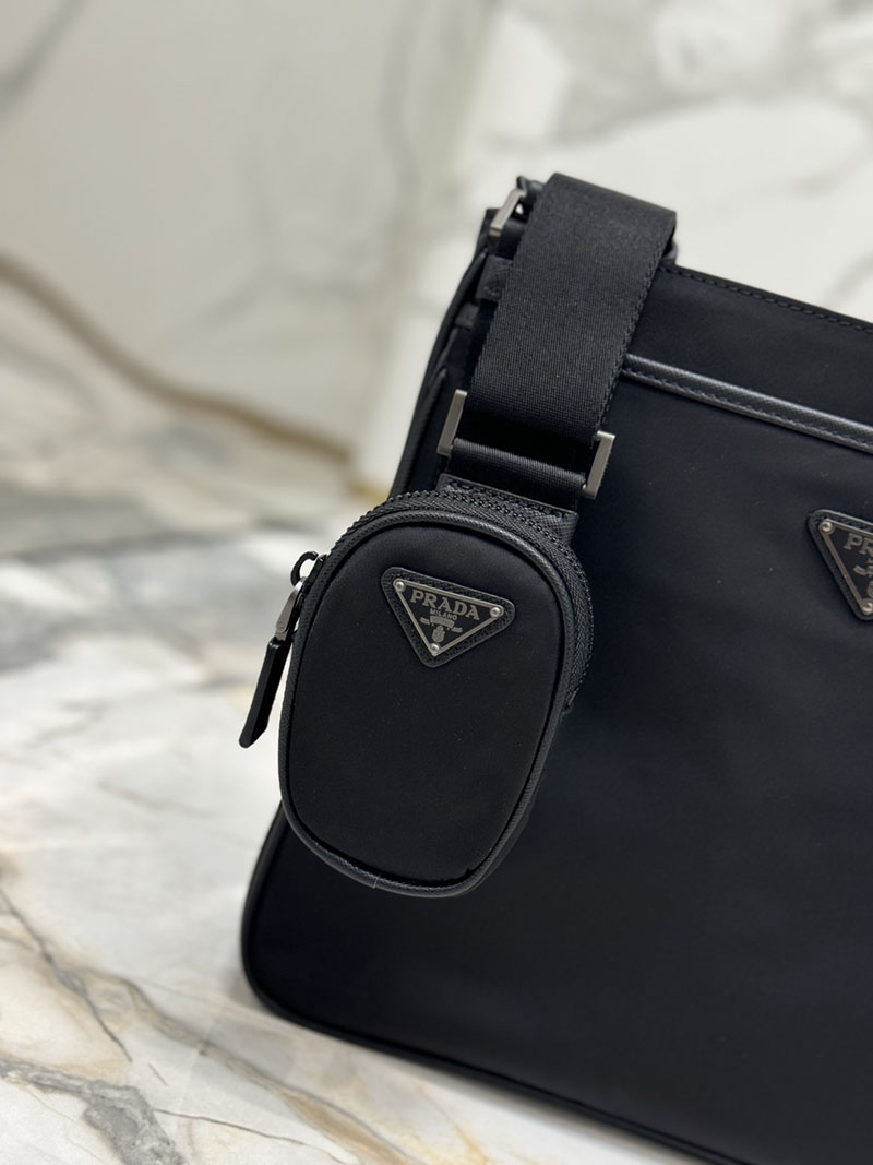 プラダ アウトレット PRADA Re-Nylon xサフィアーノレザー ショルダーバッグ 2VH118_2DMH_F0002_V_XOO ブラック H品 プラダ ショルダーバッグ メンズ - 画像 (5)