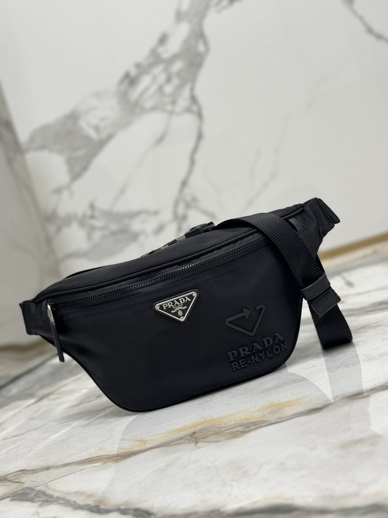プラダ アウトレット PRADA Re-Nylon xサフィアーノレザー ベルトバッグ 2VL033_2DMH_F0002_V_OOM ブラック H品 プラダ ショルダーバッグ メンズ - 画像 (9)