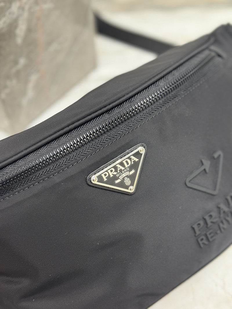 プラダ アウトレット PRADA Re-Nylon xサフィアーノレザー ベルトバッグ 2VL033_2DMH_F0002_V_OOM ブラック H品 プラダ ショルダーバッグ メンズ - 画像 (6)