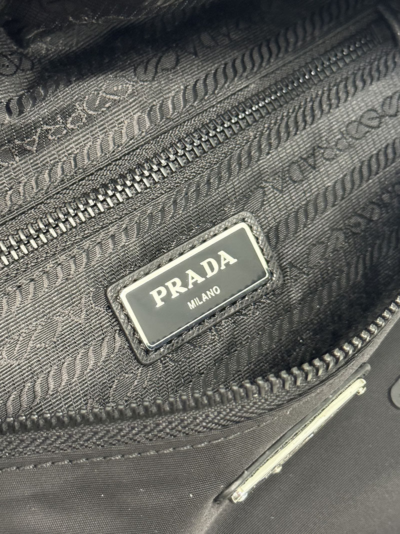プラダ アウトレット PRADA Re-Nylon xサフィアーノレザー ベルトバッグ 2VL033_2DMH_F0002_V_OOM ブラック H品 プラダ ショルダーバッグ メンズ - 画像 (2)