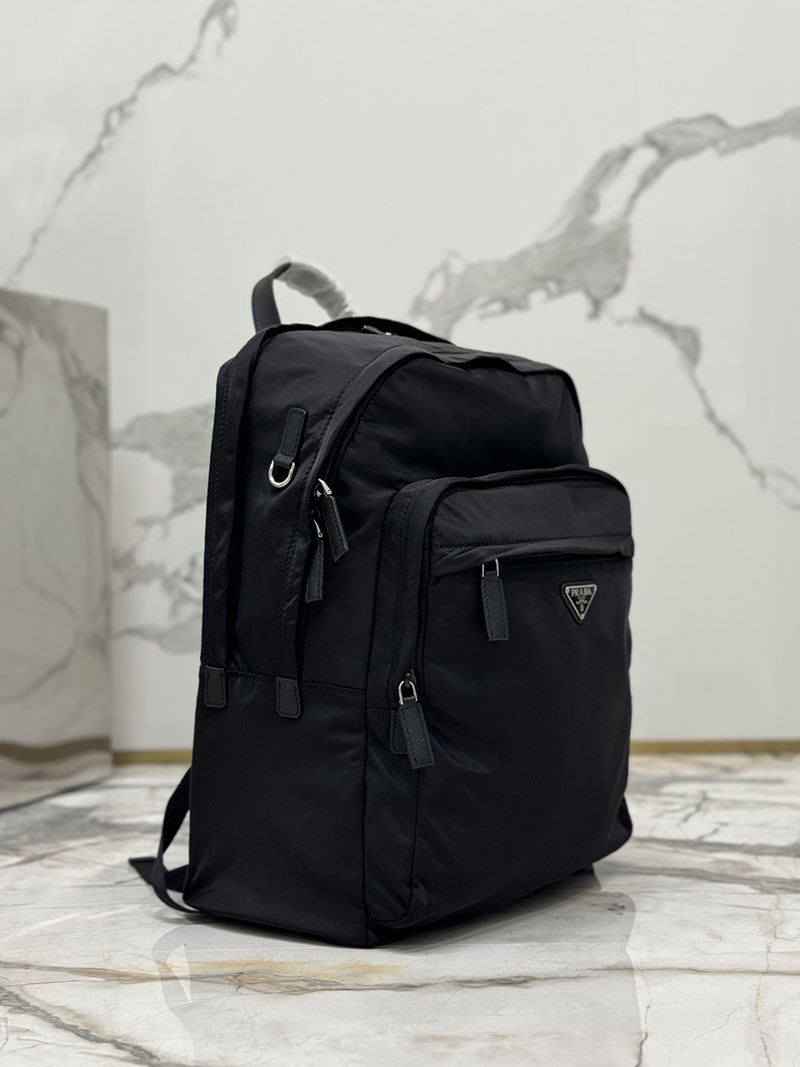 プラダ アウトレット PRADA Re-Nylon xサフィアーノレザー バックパック 2VZ048_2DMG_F0002_V_OOO ブラック H品 プラダ リュック 旅行用 メンズ - 画像 (8)