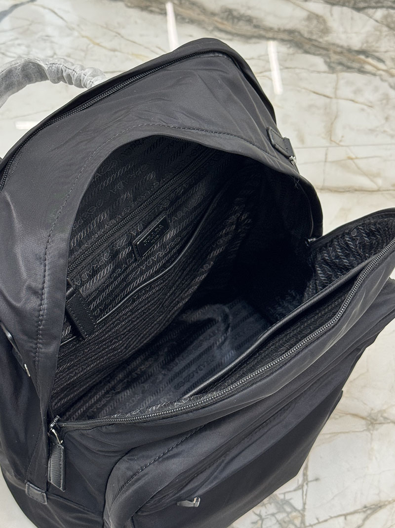 プラダ アウトレット PRADA Re-Nylon xサフィアーノレザー バックパック 2VZ048_2DMG_F0002_V_OOO ブラック H品 プラダ リュック 旅行用 メンズ - 画像 (3)