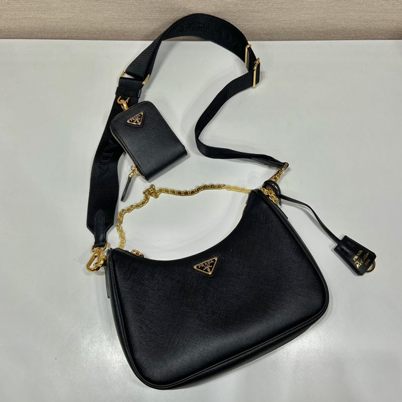 プラダ アウトレット PRADA Re-Edition 2005 サフィアーノレザー バッグ 1BH204_NZV_F0632_V_V2P ブラック H品 プラダ バッグ 人気 - 画像 (8)