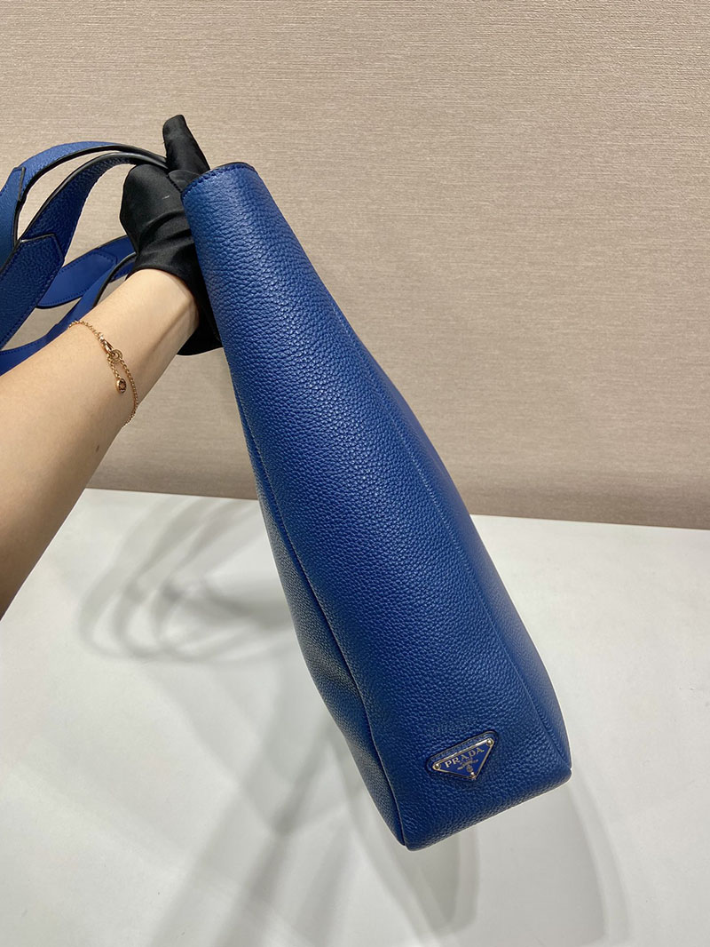 プラダ アウトレット PRADA Leather tote レザートートバッグ 2VG092_2BBE_F0016 ブルー H品 プラダ バッグ アウトレット - 画像 (5)