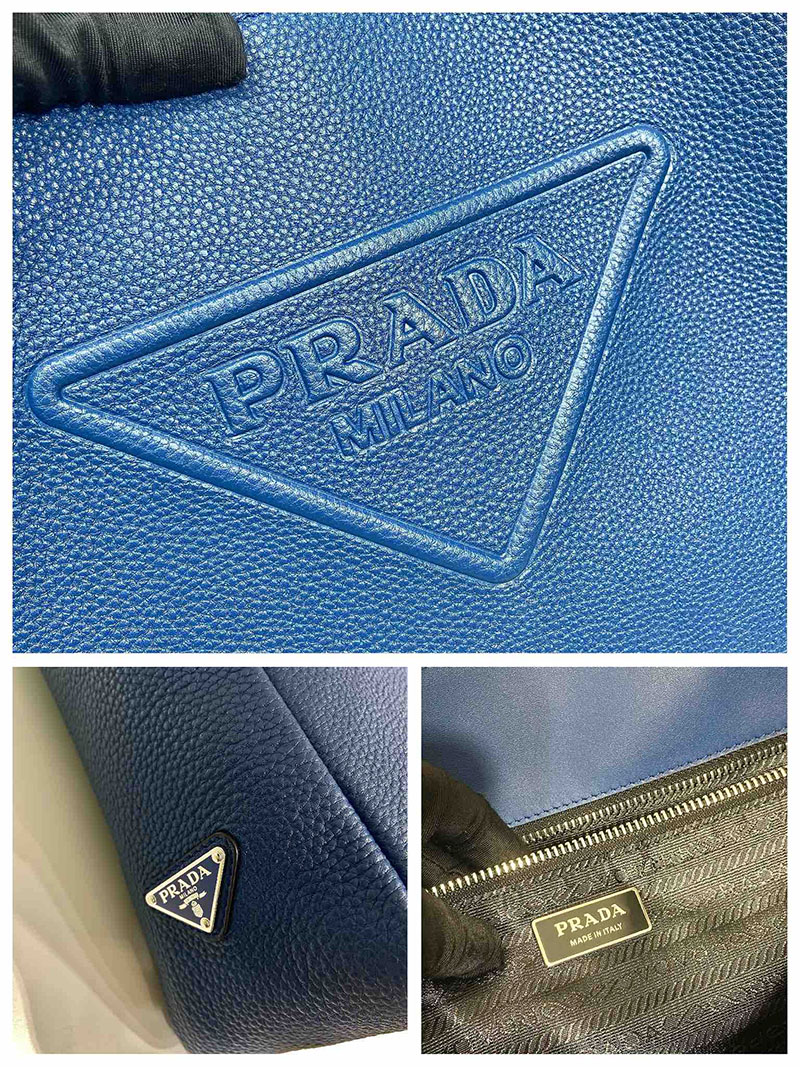 プラダ アウトレット PRADA Leather tote レザートートバッグ 2VG092_2BBE_F0016 ブルー H品 プラダ バッグ アウトレット - 画像 (2)